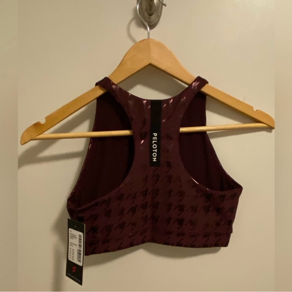 Peloton High Neck Houndstooth Show Up Sports Bra Size XS NWT